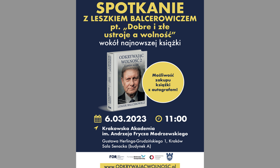 Zaproszenie na spotkanie z prof. Leszkiem Balcerowiczem.